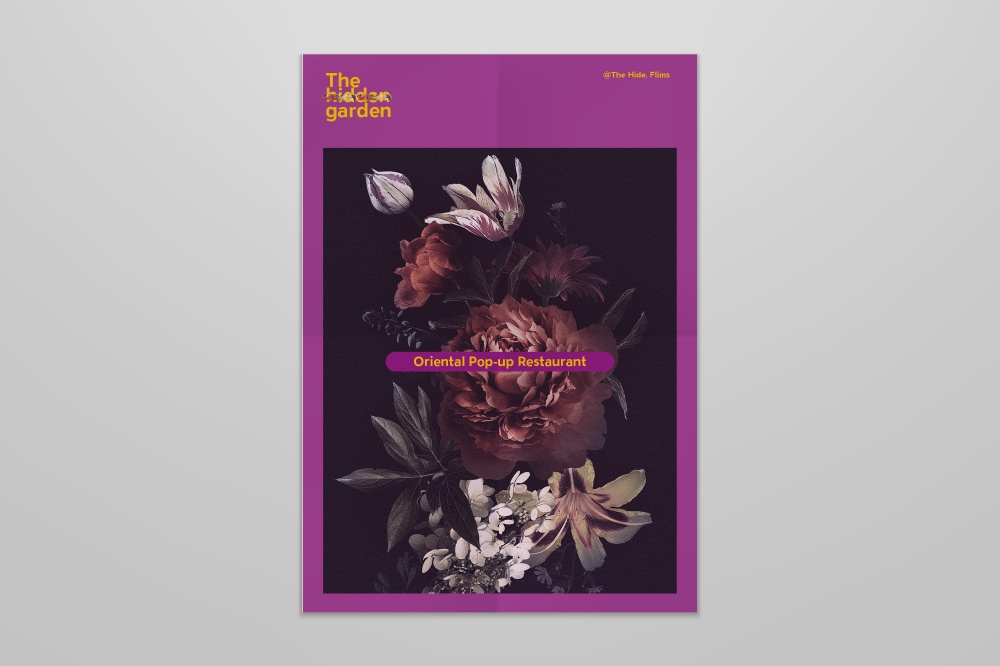 The Hide Flims Poster Plakat Branding Corporate Design Hidden Garden Grafik Editorial Social Media Online Crossmedia